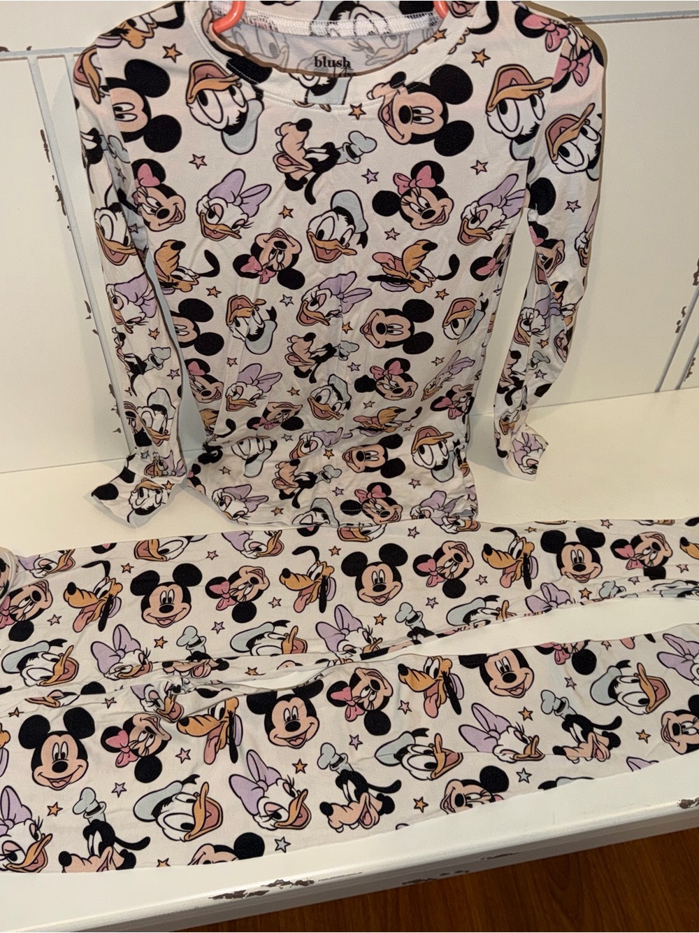 Blush Pink Mickey & Friends Long-Sleeve Pajama Set